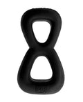 Hunky Junk Boomerang Double Ring Cockring & Nut - Tugger - Black Fog