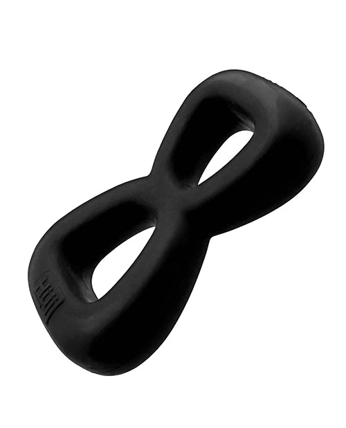 Hunky Junk Boomerang Double Ring Cockring & Nut - Tugger - Black Fog