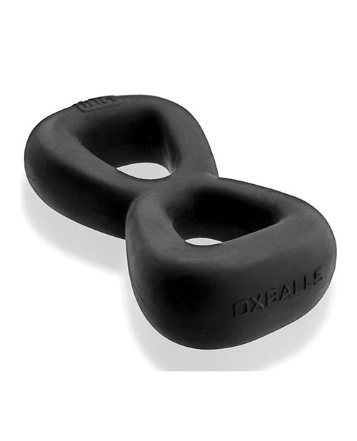 Hunky Junk Boomerang Double Ring Cockring & Nut - Tugger - Black Fog