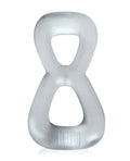 Hunky Junk Boomerang Double Ring Cockring & Nut - Tugger - Clear Steam