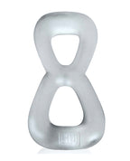 Hunky Junk Boomerang Double Ring Cockring & Nut - Tugger - Clear Steam