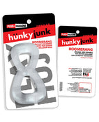 Hunky Junk Boomerang Double Ring Cockring & Nut - Tugger - Clear Steam