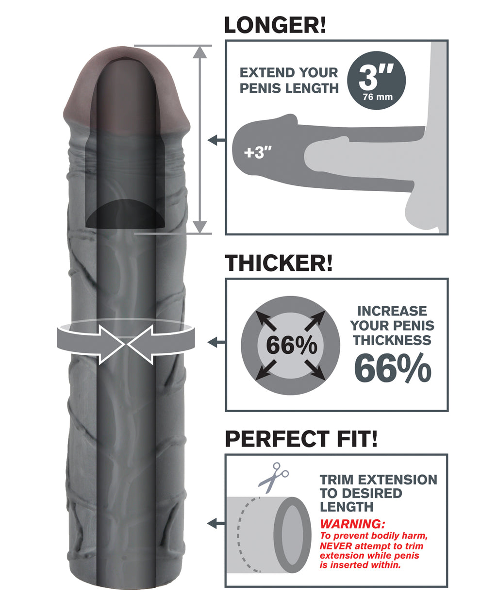 Fantasy X - tensions Mega 3" Extension - Black