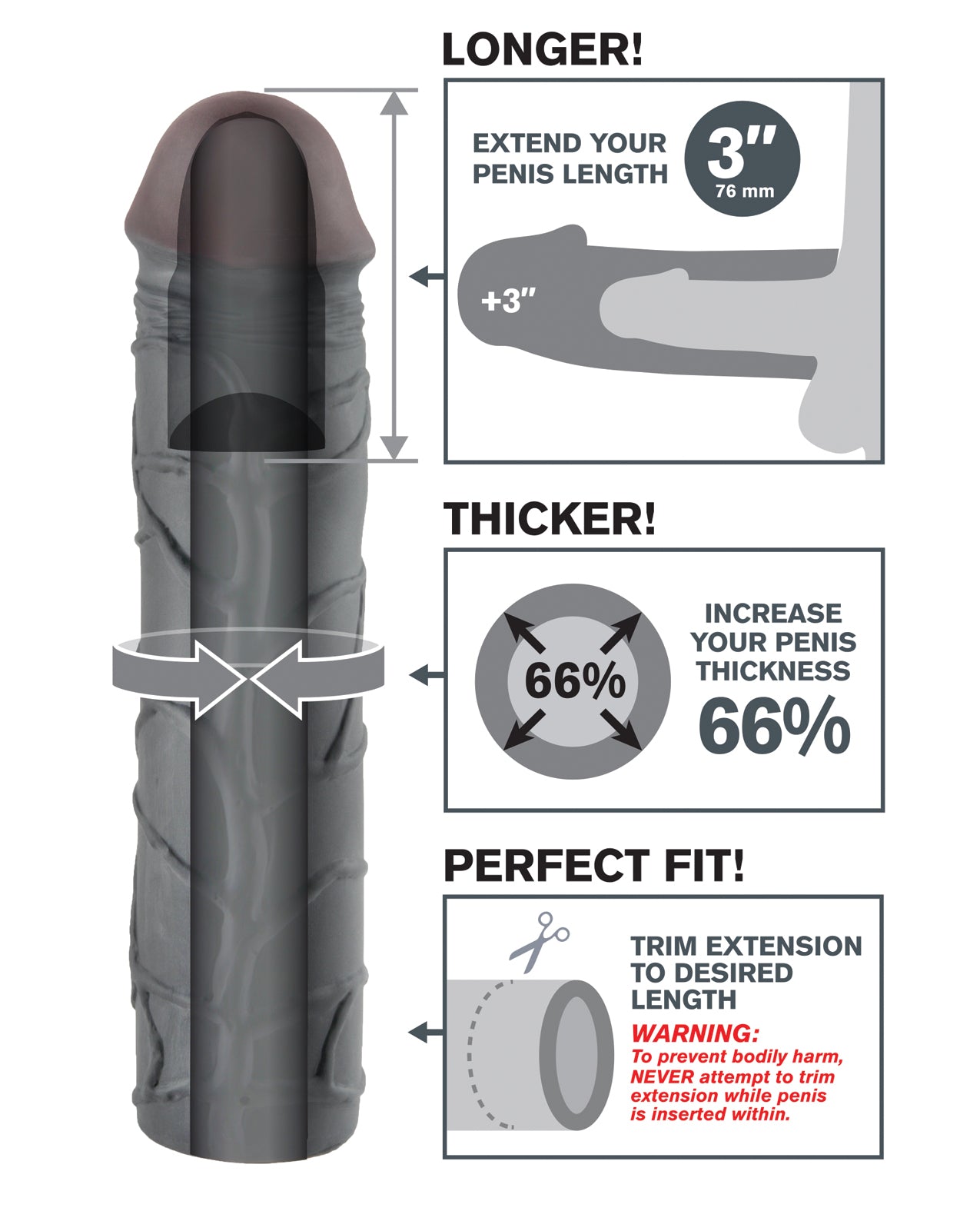 Fantasy X - tensions Mega 3" Extension - Black