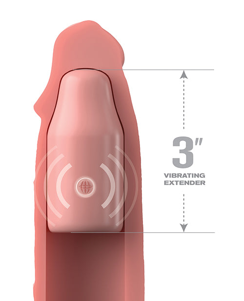 Fantasy X - tensions Elite 9" Sleeve Vibrating 3" Plug w/Remote - Light