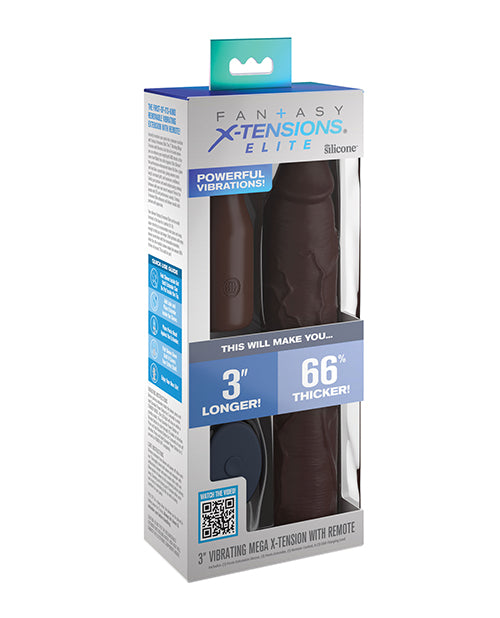 Fantasy X - tensions Elite 9" Sleeve Vibrating 3" Plug w/Remote - Brown
