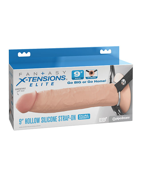 Fantasy X - Tensions Elite 9" Silicone Hallow Strap - On Dual Density - Light