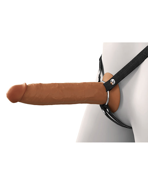 Fantasy X - Tensions Elite 9" Silicone Hallow Strap - On Dual Density - Brown