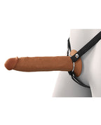 Fantasy X - Tensions Elite 9" Silicone Hallow Strap - On Dual Density - Brown
