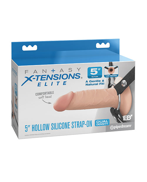 Fantasy X - Tensions Elite 5" Silicone Hallow Strap - On Dual Density - Light