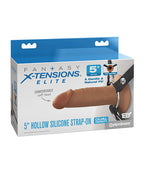 Fantasy X - Tensions Elite 5" Silicone Hallow Strap - On Dual Density - Brown