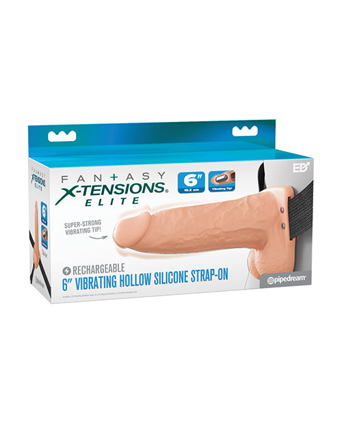 Fantasy X - Tensions Elite 6" Vibrating Hollow Strap - On - Light