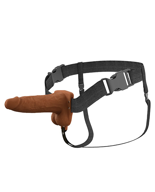Fantasy X - Tensions Elite 6" Vibrating Hollow Strap - On - Brown