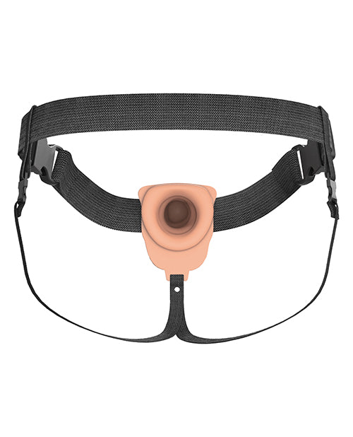 Fantasy X - Tensions Elite 7" Vibrating Hollow Strap - On - Light