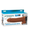 Fantasy X - Tensions Elite 7" Vibrating Hollow Strap - On - Brown