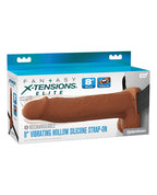 Fantasy X - Tensions Elite 8" Vibrating Hollow Strap - On - Brown