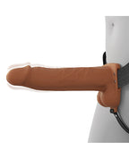 Fantasy X - Tensions Elite 8" Vibrating Hollow Strap - On - Brown