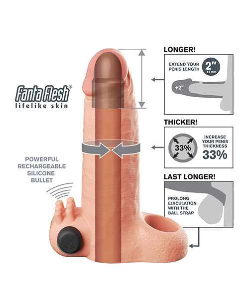 Fantasy X - Tensions Vibrating Real Feel 2" Extension - Light