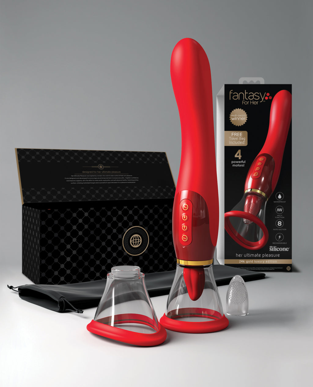Fantasy For Her Ultimate Pleasure 24K Gold Seasonal Luxury Edition w/Travel Bag Luxury Box - Red