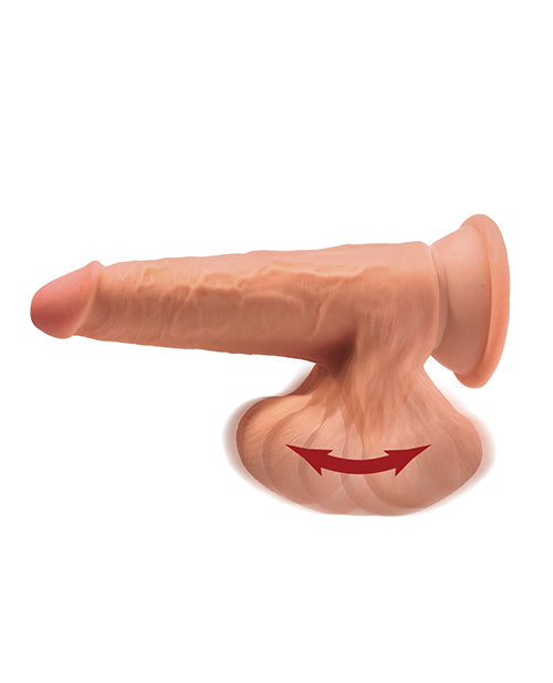 King Cock 7" Triple Density Cock w/Swinging Balls - Tan