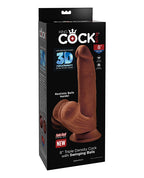 King Cock 8" Triple Density Cock w/Swinging Balls - Brown
