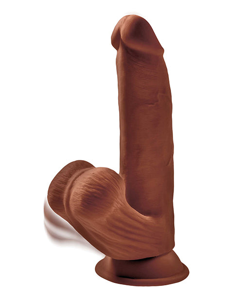 King Cock 8" Triple Density Cock w/Swinging Balls - Brown