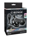 Fantasy C - Ringz Remote Controlled Vibrating Cock Blocker w/Ass - Gasam Plug - Black