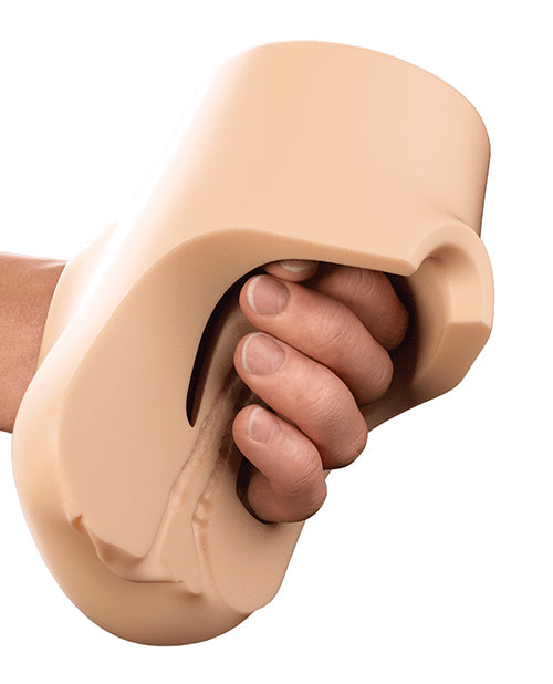 PDX Double Pounder Vibrating Squeeze Stroker - Light