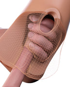 PDX Double Pounder Vibrating Squeeze Stroker - Brown