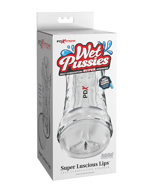 PDX Extreme Wet Pussies Super Luscious Lips Self - Lubricating Stroker - Frosted