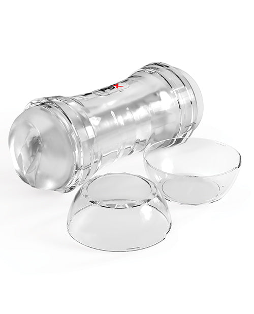 PDX Extreme Wet Pussies Super Flip - A - Pussy Over Self - Lubricating Stroker - Frosted