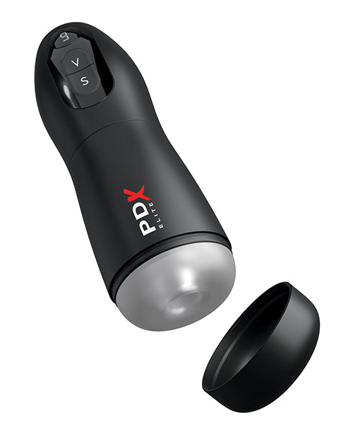 PDX Elite Suck - O - Matic Vibrating Stroker - Frosted/Black