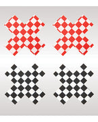 Peekaboos Off the Wall Checkered Pasties - 2 Pairs 1 Black/1 Red