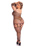 Pink Lipstick In My Head Net Bodystocking Black