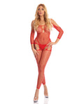 Pink Lipstick In My Head Net Bodystocking Red