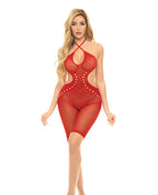 Pink Lipstick Fill Me In Bodystocking Red