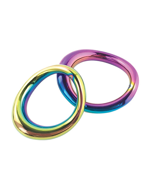 Plesur 1 - 3/4" Metal Cock Ring - Rainbow