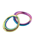 Plesur 1 - 3/4" Metal Cock Ring - Rainbow