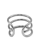 Rouge Stainless Steel Triple Wire Glans Ring 32 mm - Silver