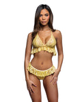 Lacy Sweet Flutter Lace Bralette w/Matching Panty 2 pc Set - Yellow