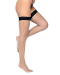 Colored Silicone Stay Up Stockings Black