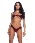 Shimmer Tie Back Tube Top w/Cheeky Panty 2 pc Set - Red