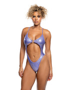 Shimmer Bodysuit w/Heart Ring - Lavender