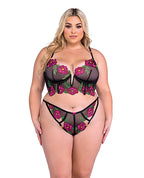Peony Paradise Underwire Bralette & G - String - Black
