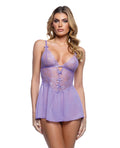 Paradise Dream Lace and Mesh Babydoll w/Thong - Lilac
