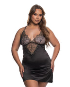 Beaded Belle Metallic Embroidery w/Bead Lace Chemise - Black/Gold