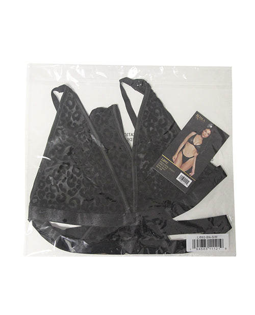 Wild Thing Bralette w/Thong - Black Leopard