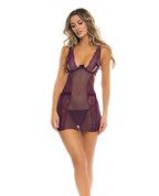 Rene Rofe Sneak Peak Chemise & G - String Purple