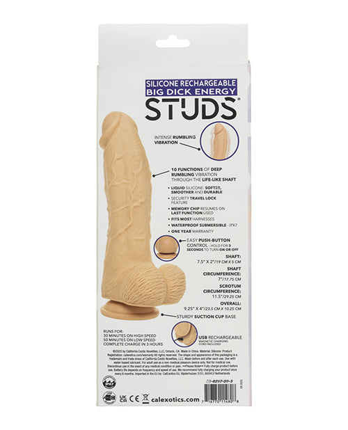 Silicone Rechargeable Big Dick Energy Studs - Ivory