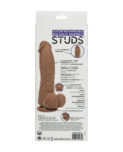 Silicone Rechargeable Big Dick Energy Studs - Brown